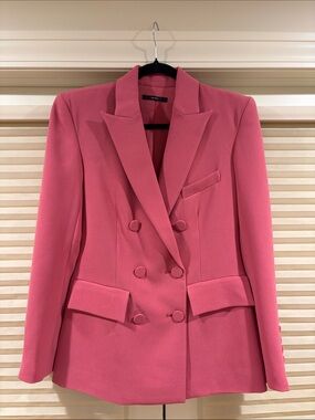 NWOT Alex Perry Double-Breasted Rose Pink Blazer, Size US 6